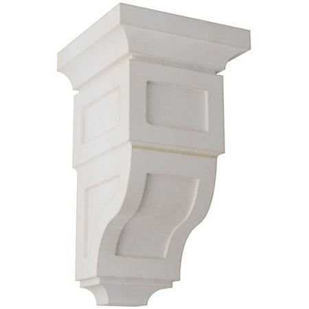 Ekena Millwork 5"W x 5 3/4"D x 10"H Medium Reyes Wood Vintage Decor Corbel, Chalk Dust White CORWD05X05X10RYWH